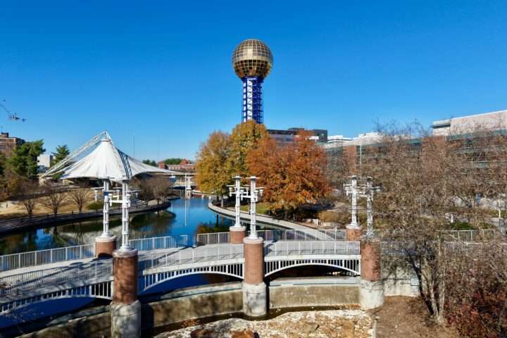 A riverfront park in Knoxville, Tennessee.
