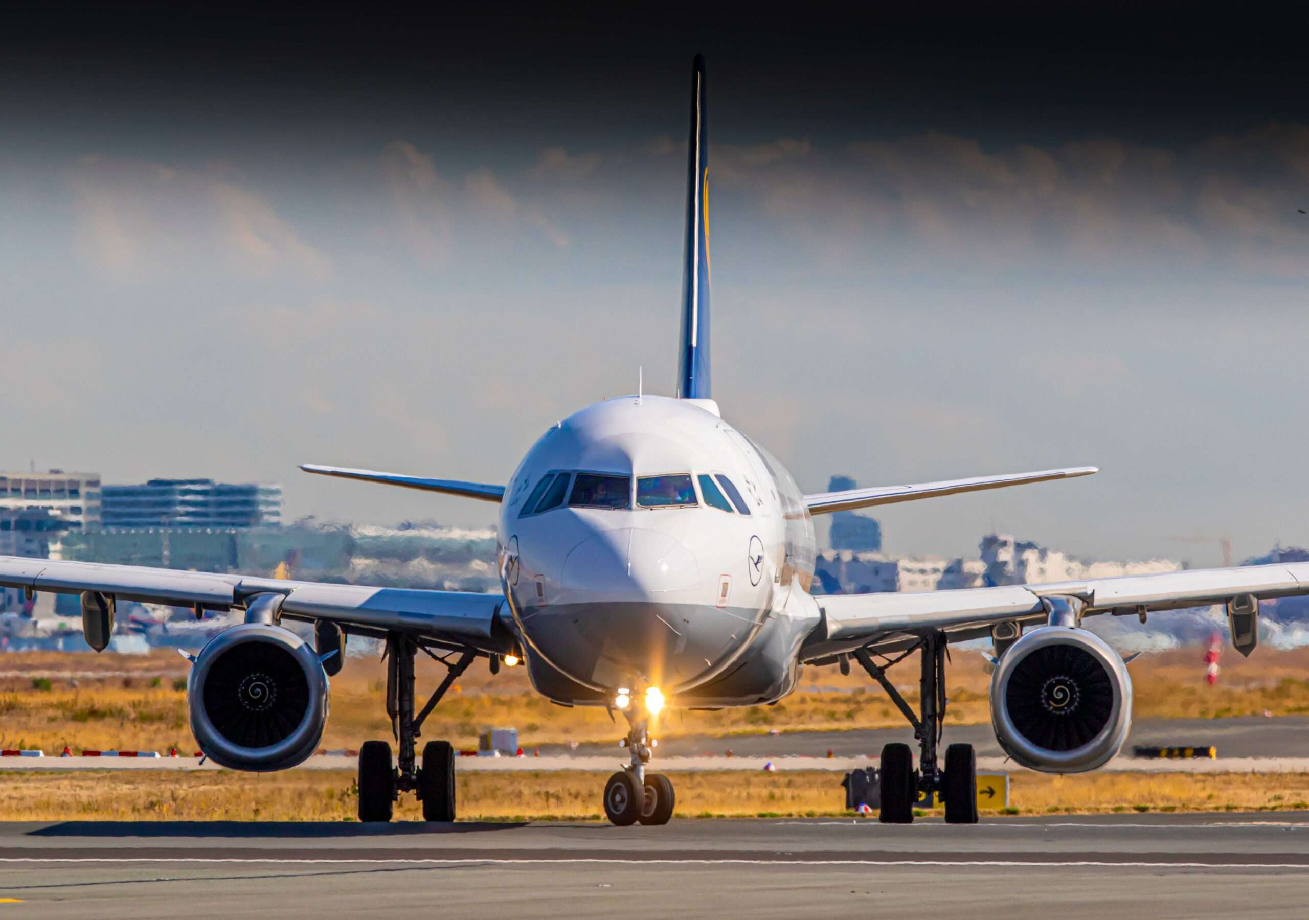 An airplane on the tarmac.